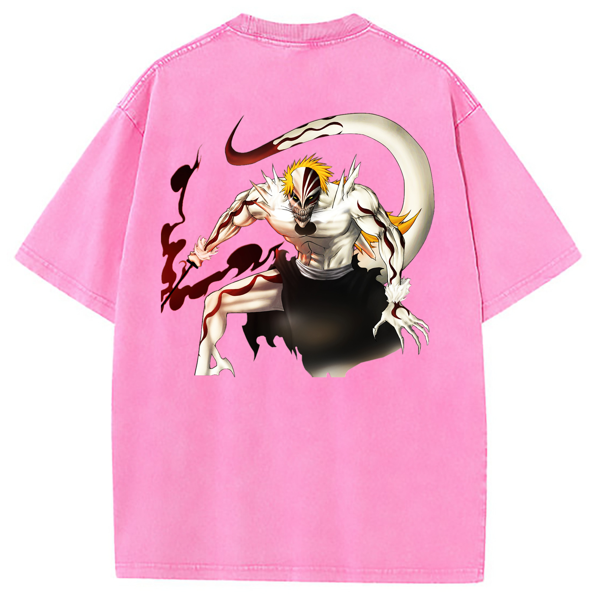 （画像用） ブリーチ 黒崎一護（くろさき いちご）BLEACH Kurosaki Ichigo 綿100% ヴィンテージ風 半袖Tシャツ（背面プリント）